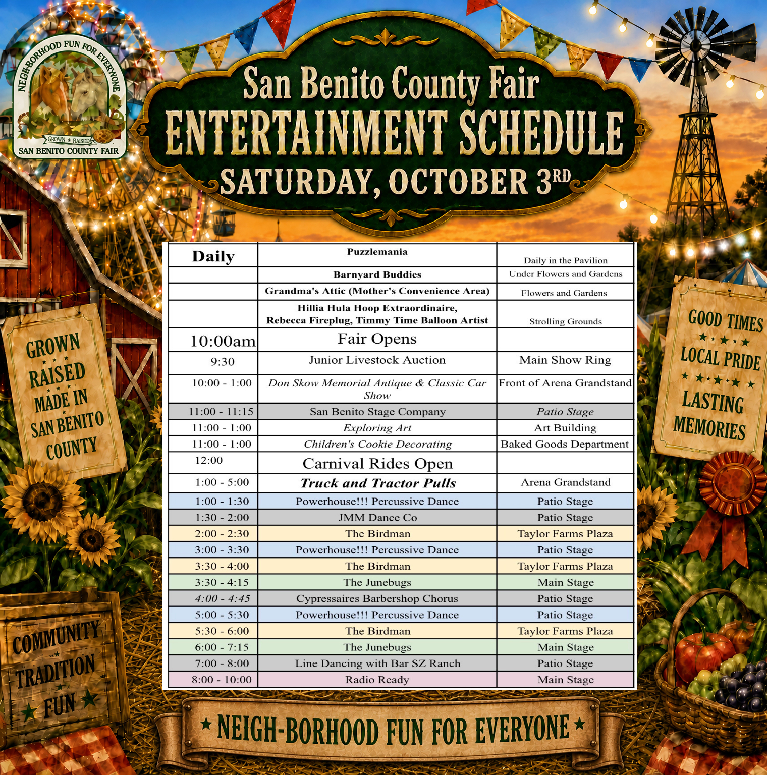 Saturday Schedule